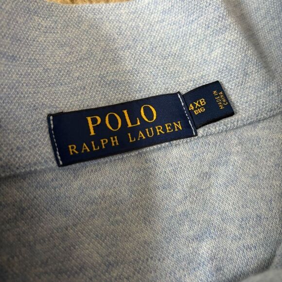 Polo by Ralph Lauren Men's Light Blue 1/4 zip sweater men’s 4XB $138 preppy - Picture 4 of 8